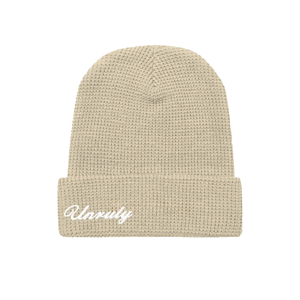 25' LOGO WAFFLE KNIT BEANIE (BIRCH)