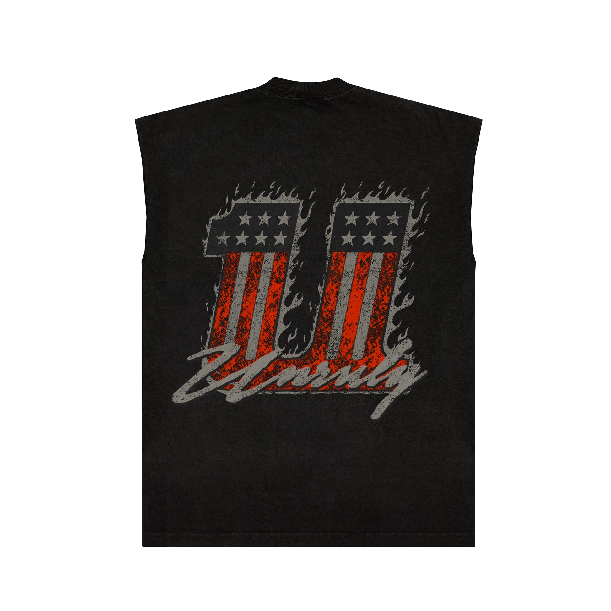 "FLAMES" MUSCLE TEE (BLACK)