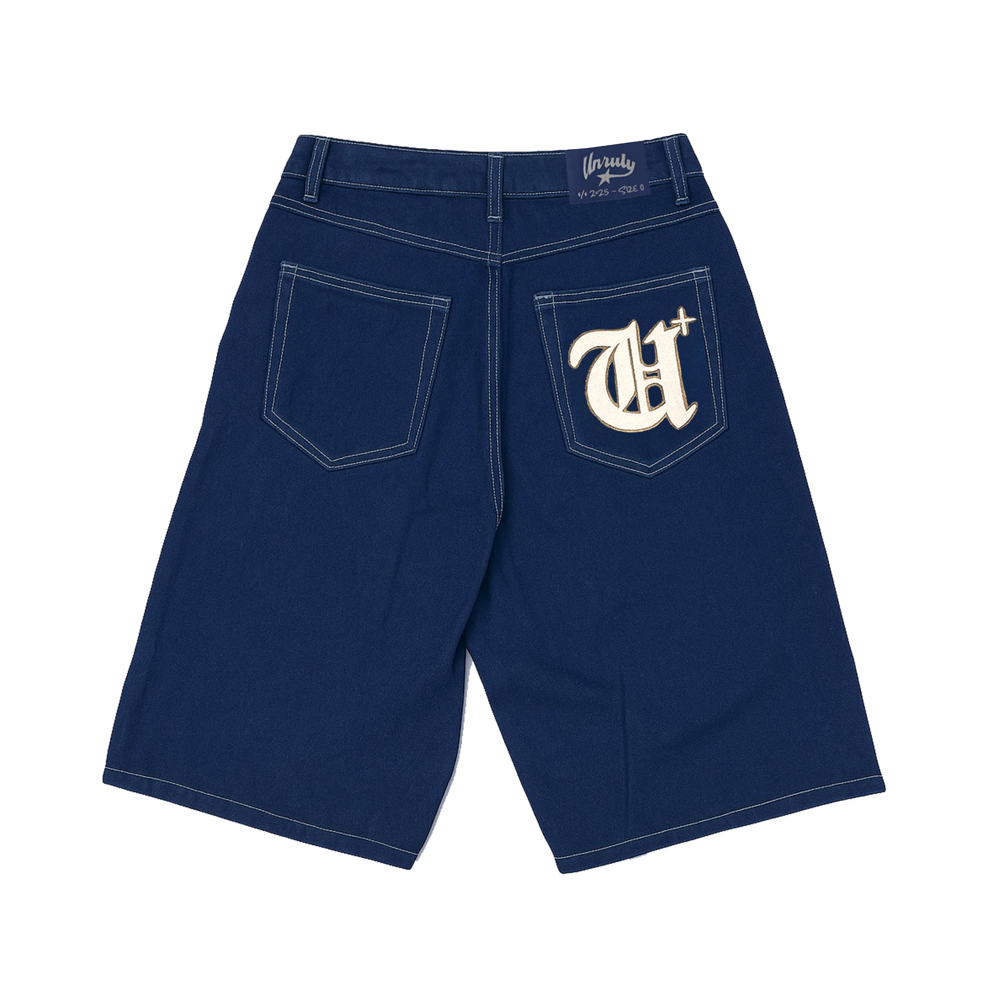 "MASK" DENIM SHORTS (RAW)