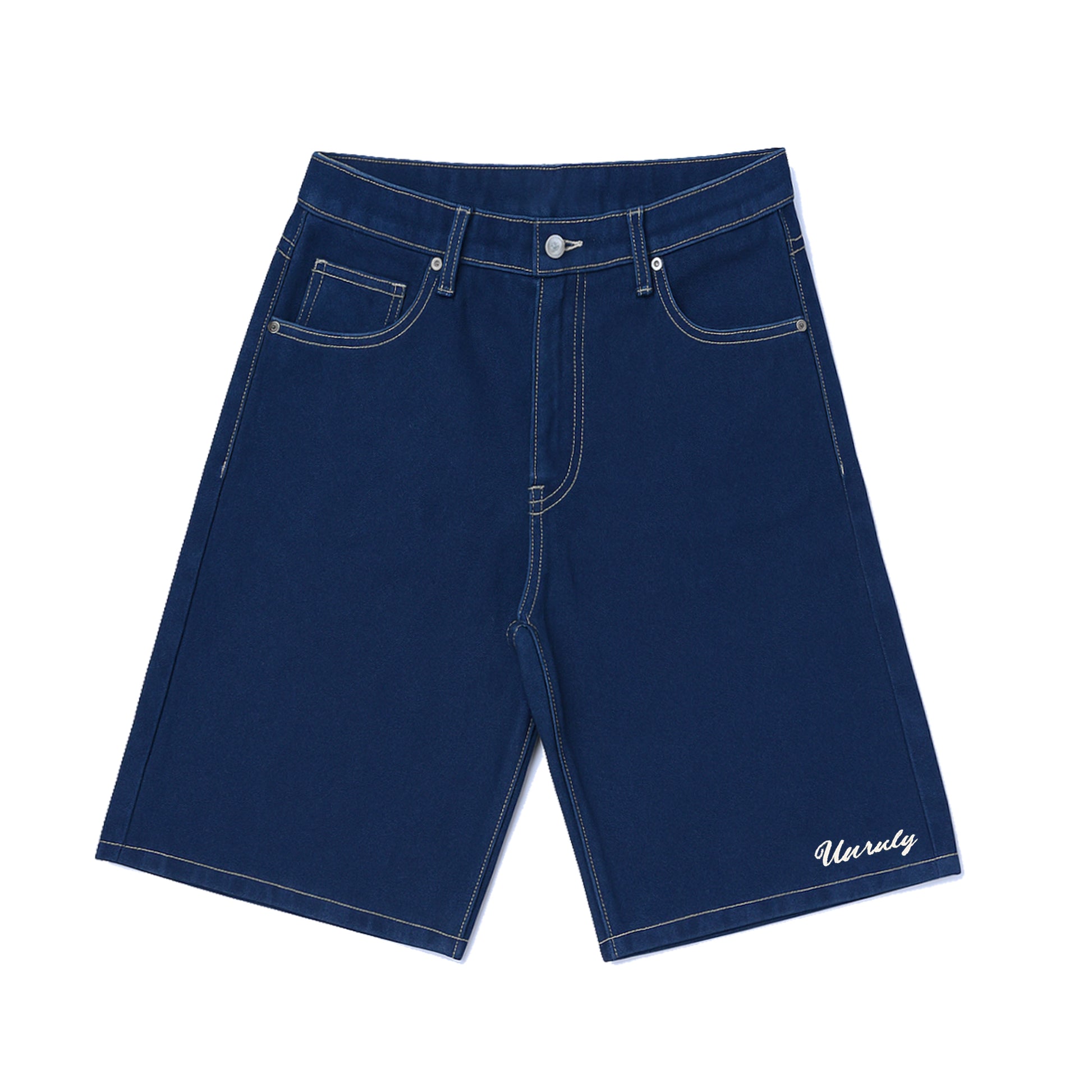 "MASK" DENIM SHORTS (RAW)