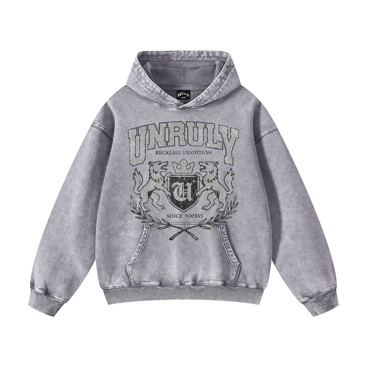 "VARSITY CREST" PULLOVER HOODIE (ASPHALT)