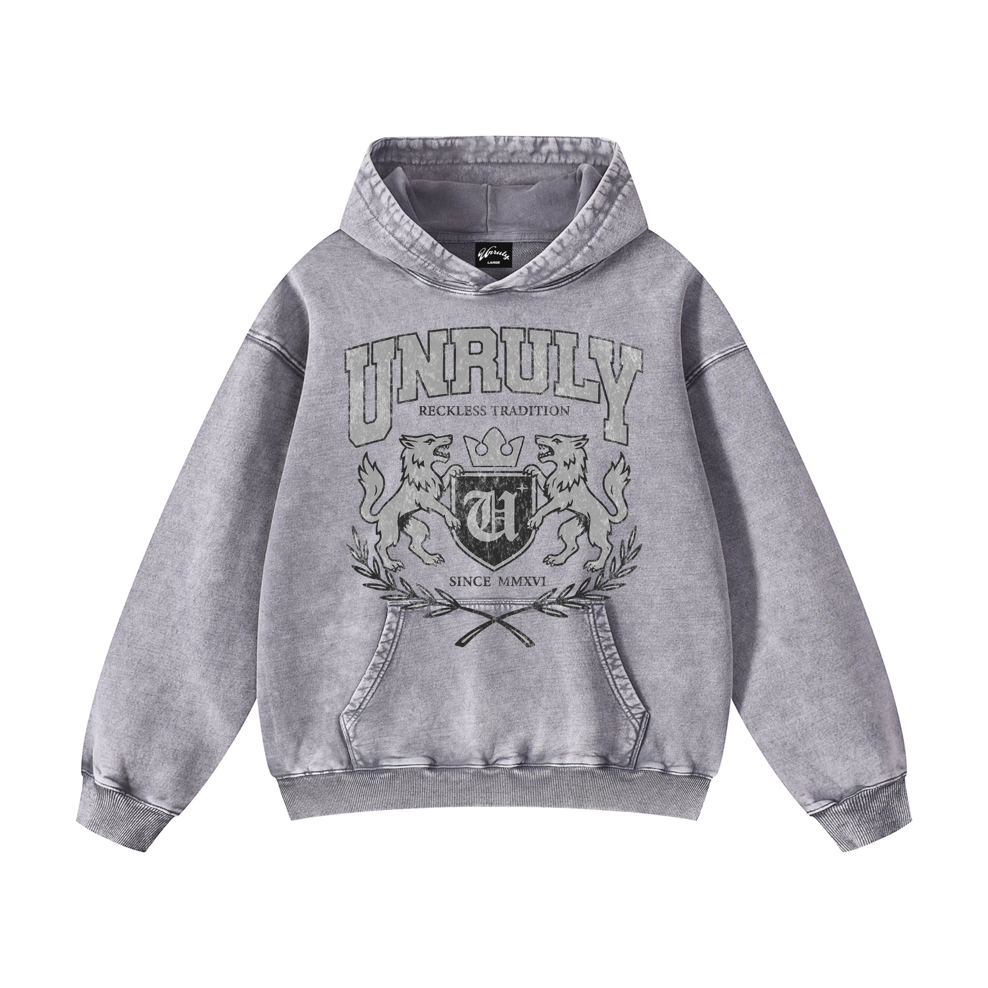 "VARSITY CREST" PULLOVER HOODIE (ASPHALT)