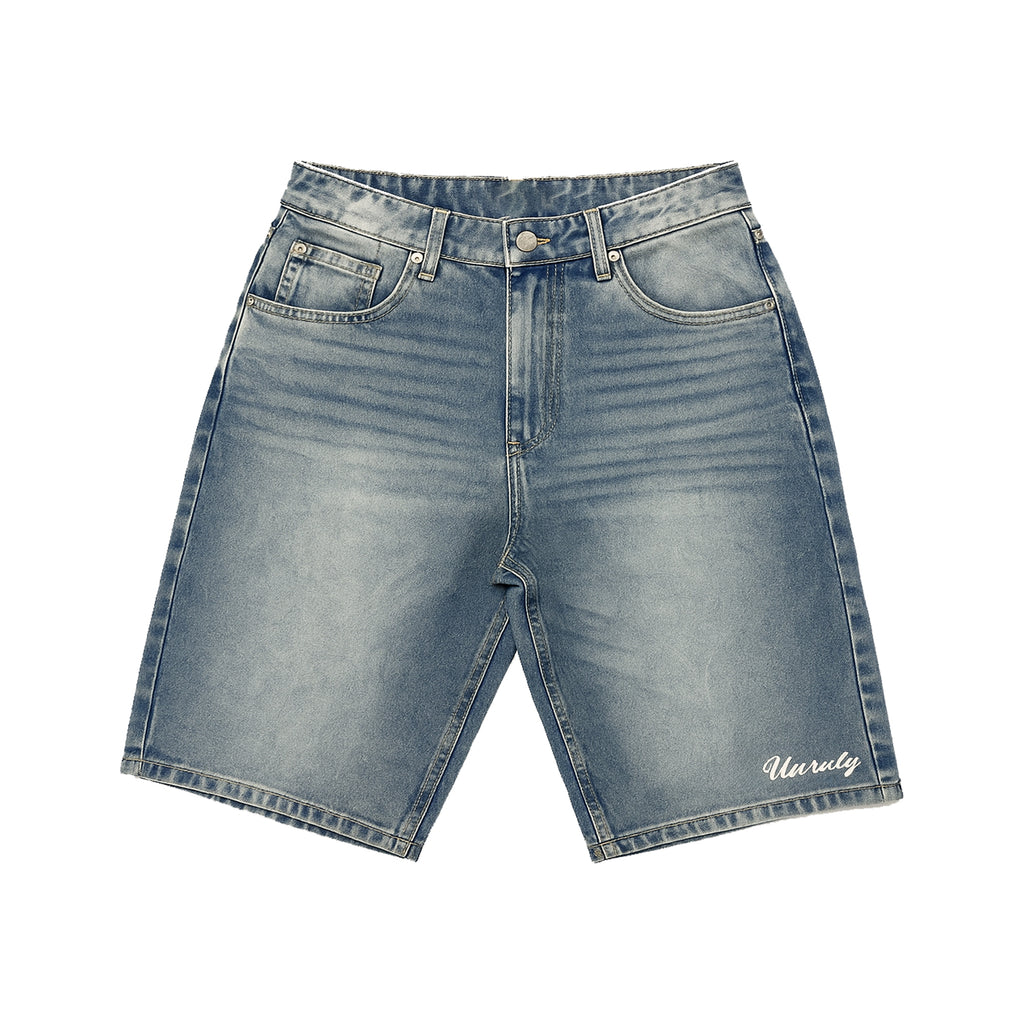 "MASK" DENIM SHORTS (WASHED)