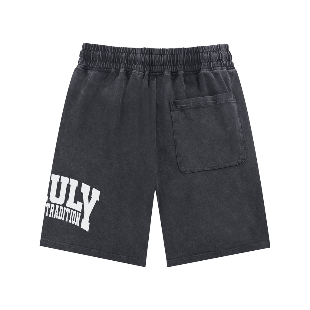 "VARSITY" SWEAT SHORTS (BLACK)